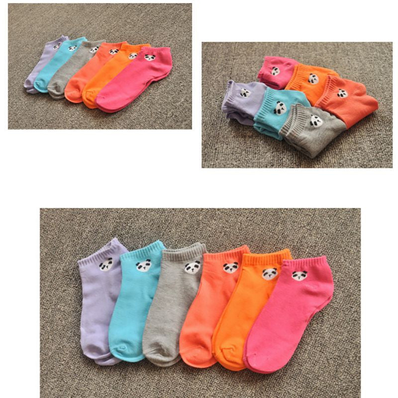 Socks Panda Pattern Cute Cartoon Candy Color Socks With Y3 J4U66