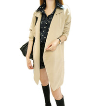 Korean Jacket Elegant Lady Long Sleeve Lapel Loose Coat Jacket Windbreaker jawbreaker Y09 J4U66