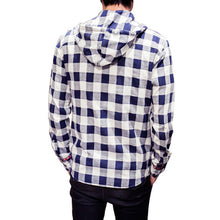 men boy shirts long sleeve cotton plus size hooded plaid linen blouse m 5xl J4U66