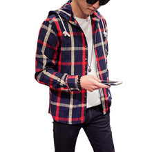 men boy shirts long sleeve cotton plus size hooded plaid linen blouse m 5xl J4U66