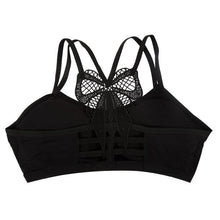 women bra spaghetti straps stretch brassiere push up bras back butterfly patern hollow tops seamless padded vest J4U66
