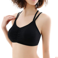 women bra spaghetti straps stretch brassiere push up bras back butterfly patern hollow tops seamless padded vest J4U66