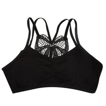 women bra spaghetti straps stretch brassiere push up bras back butterfly patern hollow tops seamless padded vest J4U66