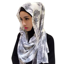 women chiffon arab muslim headwear print head cover hijab islamic scarf boho shawl headscarf J4U66