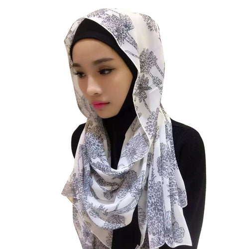 Chiffon Arab Muslim Headwear Print Head Cover Hijab Islamic Scarf Boho Shawl Headscarf Y03 J4U66
