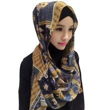 women chiffon arab muslim headwear print head cover hijab islamic scarf boho shawl headscarf J4U66