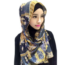 women chiffon arab muslim headwear print head cover hijab islamic scarf boho shawl headscarf J4U66