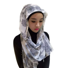 women chiffon arab muslim headwear print head cover hijab islamic scarf boho shawl headscarf J4U66