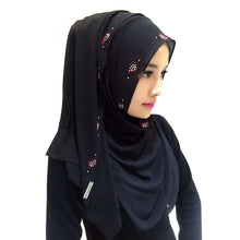 New Women Chiffon Long Pearl Muslim Headscarf Islamic Hiajb Wrap Shawl Headwear J4U66