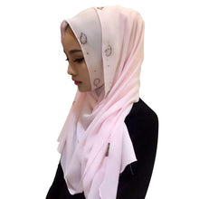 New Women Chiffon Long Pearl Muslim Headscarf Islamic Hiajb Wrap Shawl Headwear J4U66