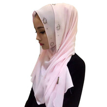 New Women Chiffon Long Pearl Muslim Headscarf Islamic Hiajb Wrap Shawl Headwear J4U66