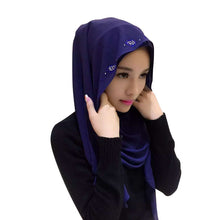 New Women Chiffon Long Pearl Muslim Headscarf Islamic Hiajb Wrap Shawl Headwear J4U66