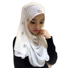 New Women Chiffon Long Pearl Muslim Headscarf Islamic Hiajb Wrap Shawl Headwear J4U66