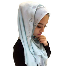 New Women Chiffon Long Pearl Muslim Headscarf Islamic Hiajb Wrap Shawl Headwear J4U66
