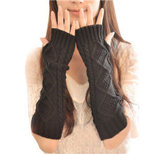 Knitted Crochet Long Fingerless Elbow Gloveitten Warm Gloves J4U66