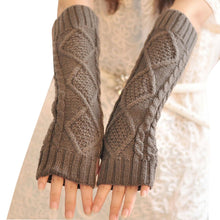 Knitted Crochet Long Fingerless Elbow Gloveitten Warm Gloves J4U66