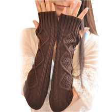 Knitted Crochet Long Fingerless Elbow Gloveitten Warm Gloves J4U66