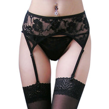 Lace Sexy Thongs Lingerie Garter Belt Stocking Suspender with G-string Nightwear J4U66