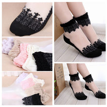 Lace Socks Ultrathin Transparent Beautiful Crystal Elastic Short Solid Color Sock For Lady Y02 J4U66