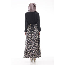 women long sleeve full length muslim kaftan islamic floral maxi dress arab jilbab wear J4U66