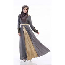 Muslim Cuff Lace Embroidered Long Dress Abaya Islamic Chiffon Maxi Dress J4U66
