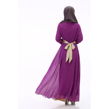 women muslim cuff lace embroidered long dress abaya islamic chiffon maxi dress J4U66