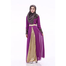women muslim cuff lace embroidered long dress abaya islamic chiffon maxi dress J4U66