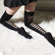 New Women Sexy Hollow Long Stockings Black Knee High Thigh Stay Up Tights Stockings J4U66