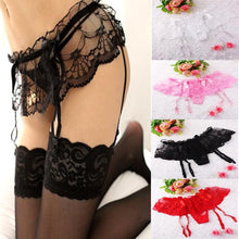 Sexy Lace Suspender Garter Belt Matching G-String Thong Set Stocking Stylist J4U66