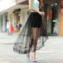women sexy long lace skirts section skirt jupe tulle black and white short skirt J4U66