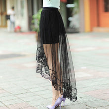 Sexy Long Lace Skirts Section Skirt Jupe Tulle Black and White Short Skirt Y06 J4U66