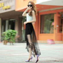 Sexy Long Lace Skirts Section Skirt Jupe Tulle Black and White Short Skirt Y06 J4U66
