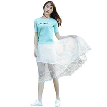 Sexy Long Lace Skirts Section Skirt Jupe Tulle Black and White Short Skirt Y06 J4U66