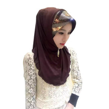 women soft full cover scarf paillette embroider linen caps islamic shawls hijab muslim headwear J4U66