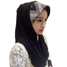 women soft full cover scarf paillette embroider linen caps islamic shawls hijab muslim headwear J4U66