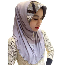 women soft full cover scarf paillette embroider linen caps islamic shawls hijab muslim headwear J4U66