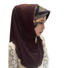 women soft full cover scarf paillette embroider linen caps islamic shawls hijab muslim headwear J4U66