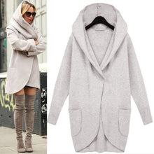New Women Warm Ladies Casual Long Woolen Slim Hooded V-neck Coat Outwear J4U66