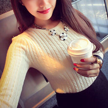 Women's Knitwear Long Sleeve Twist Crochet Warm Knitting Sweater Jumper J4U66