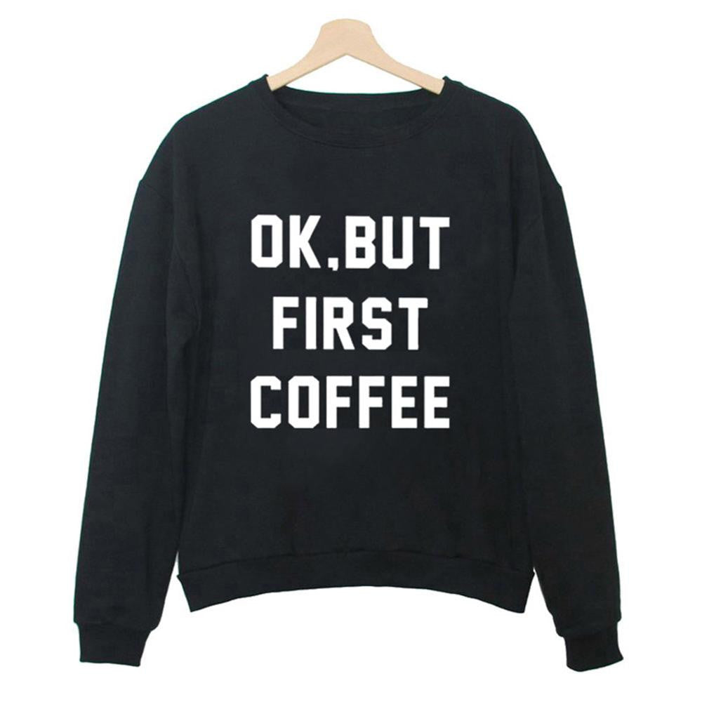 womens casual long sleeve letter printing pullover jumper hoodie coat sweatshirt J4U66