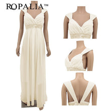 elegant women chiffon sequin fishtail v neck sleeveless tank formal long maxi dress J4U66