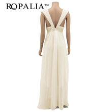 Elegant Chiffon Sequin Fishtail V Neck Sleeveless Tank Formal Long Maxi Dress J4U66