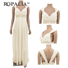 Elegant Chiffon Sequin Fishtail V Neck Sleeveless Tank Formal Long Maxi Dress J4U66