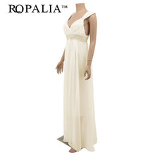 Elegant Chiffon Sequin Fishtail V Neck Sleeveless Tank Formal Long Maxi Dress J4U66