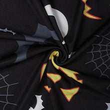 Elegant Bat And Moon Polyester Print Dress With Full Sleeve And O-neck For Halloween J4U66