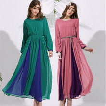 elegant women long chiffon dress vintage kaftan jilbab islamic muslim abaya cocktail party J4U66