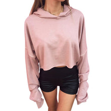New Fashion Women Long Sleeve Casual Crop Sweatshirt Pullover Hoodies Tops Y06 J4U66