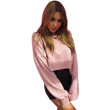 New Fashion Women Long Sleeve Casual Crop Sweatshirt Pullover Hoodies Tops Y06 J4U66