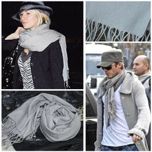korea women men multicolor long large warm soft wrap scarf shawl tassels J4U66