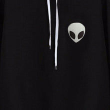 women long sleeve casual wear pullovers soft clothing alien print hooded sweatshirt J4U66